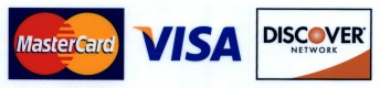 Mastercard, Visa, Discover logos
